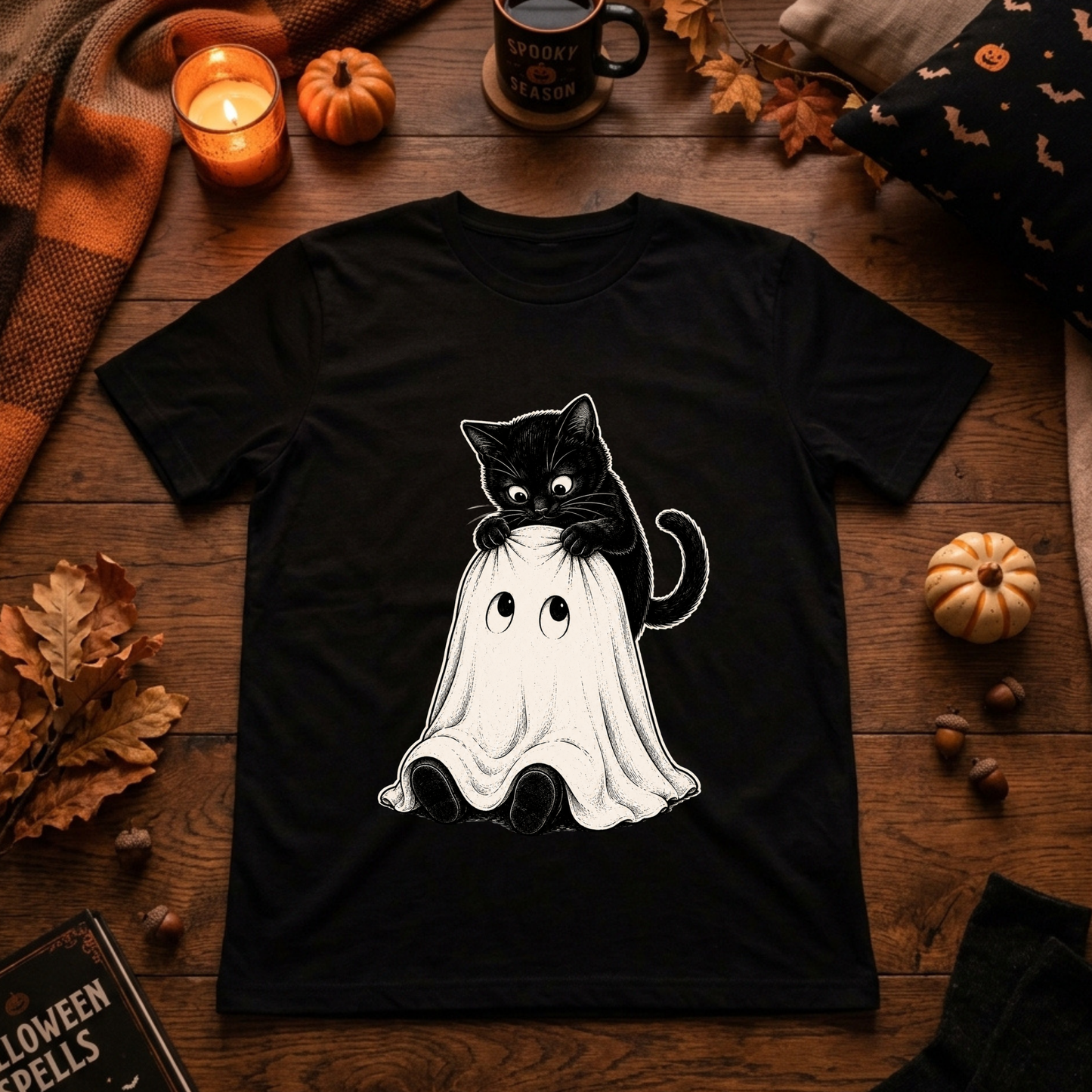 Curious Cat Ghost Basic Shirt Unisex