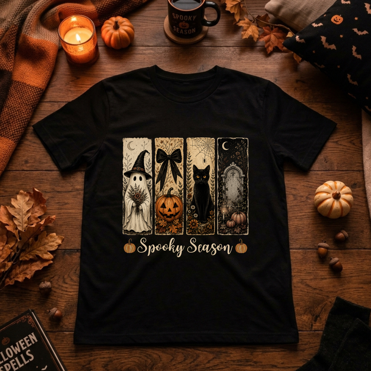 Vintage Halloween Panels Basic Shirt Unisex