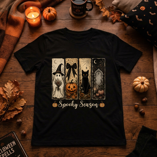 Vintage Halloween Panels Basic Shirt Unisex