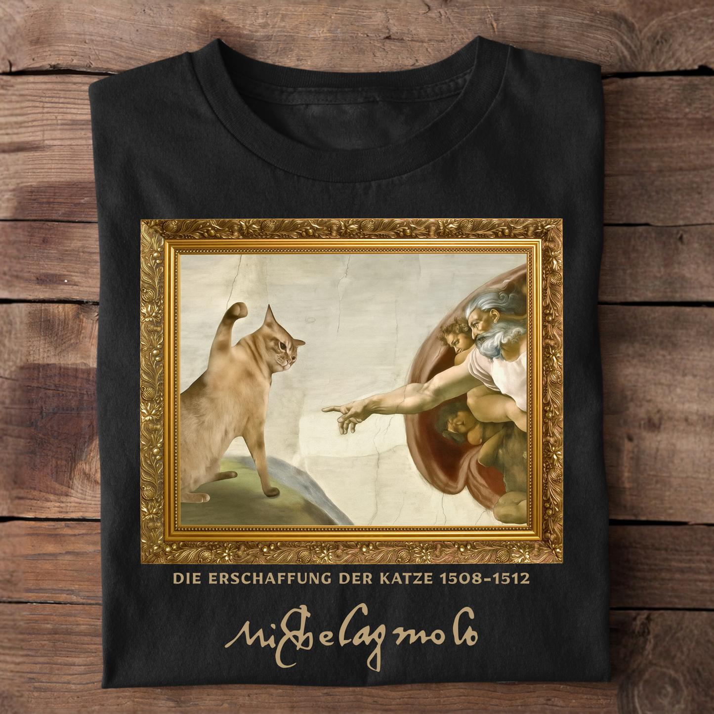 Michelangelo Erschaffung der Katze T-Shirt