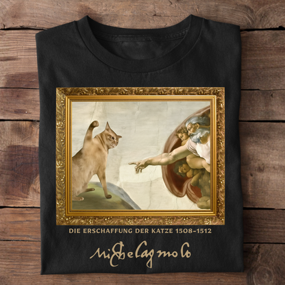 Michelangelo Erschaffung der Katze T-Shirt