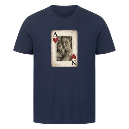 Personalisierte Karte mit Bild und Buchstaben - Premium T-Shirt