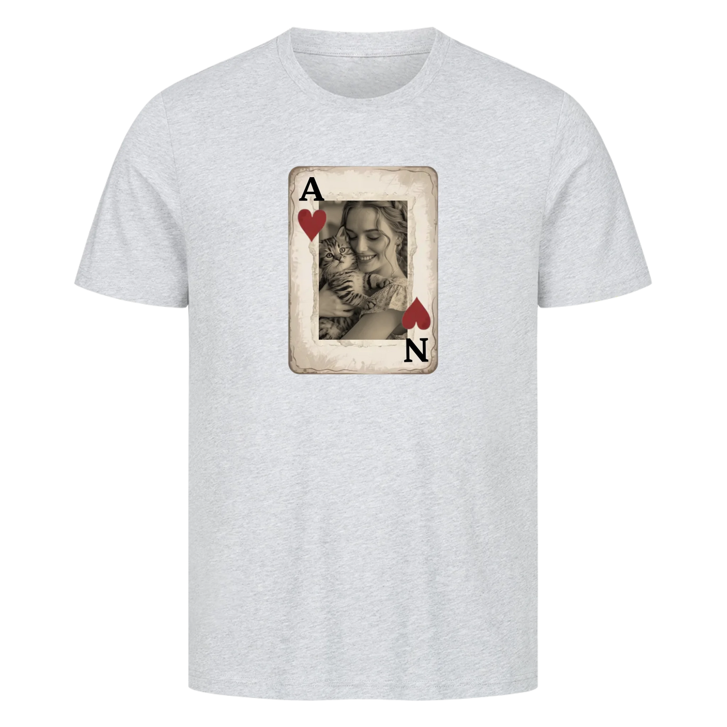 Personalisierte Karte mit Bild und Buchstaben - Premium T-Shirt