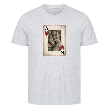 Personalisierte Karte mit Bild und Buchstaben - Premium T-Shirt