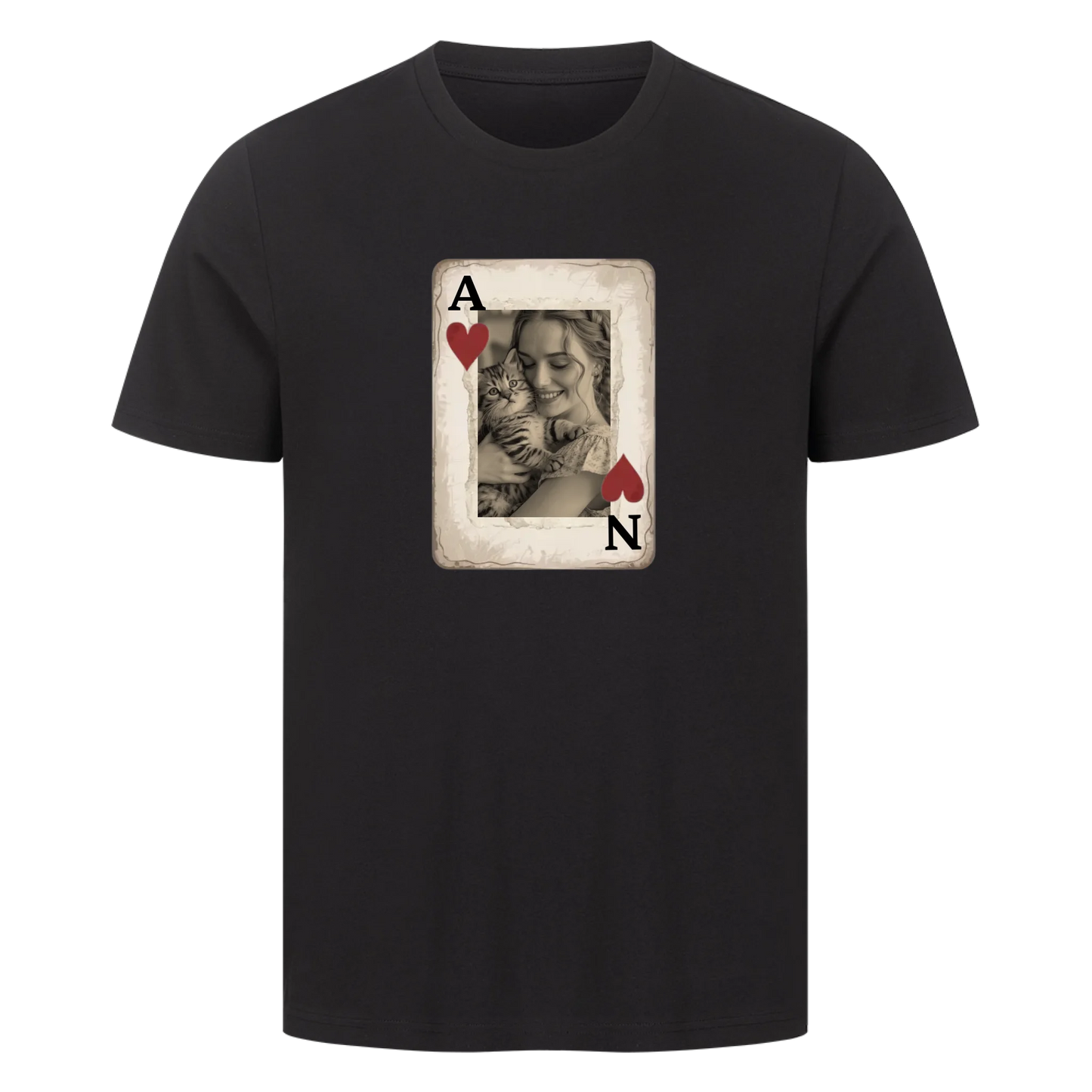 Personalisierte Karte mit Bild und Buchstaben - Premium T-Shirt