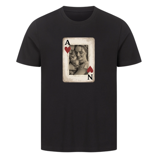 Personalisierte Karte mit Bild und Buchstaben - Premium T-Shirt