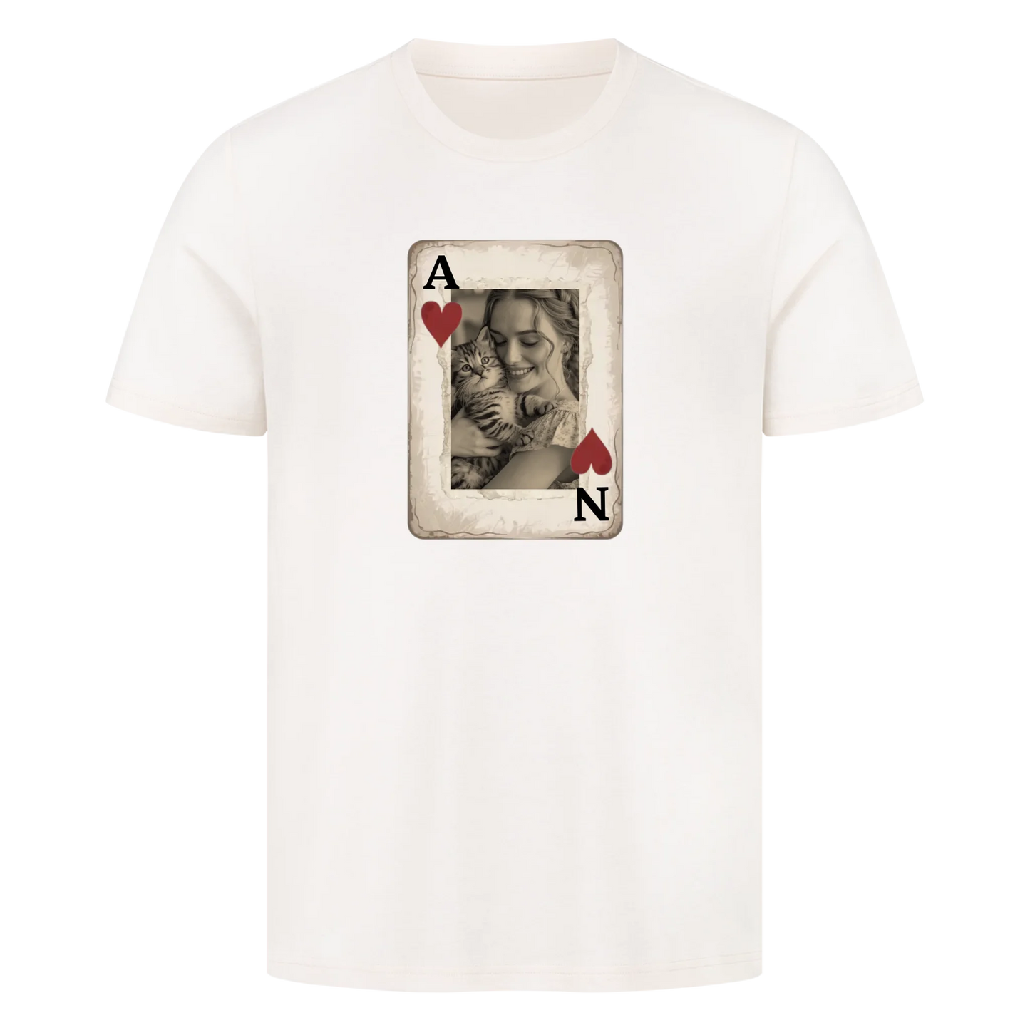 Personalisierte Karte mit Bild und Buchstaben - Premium T-Shirt