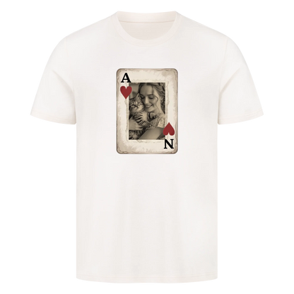 Personalisierte Karte mit Bild und Buchstaben - Premium T-Shirt