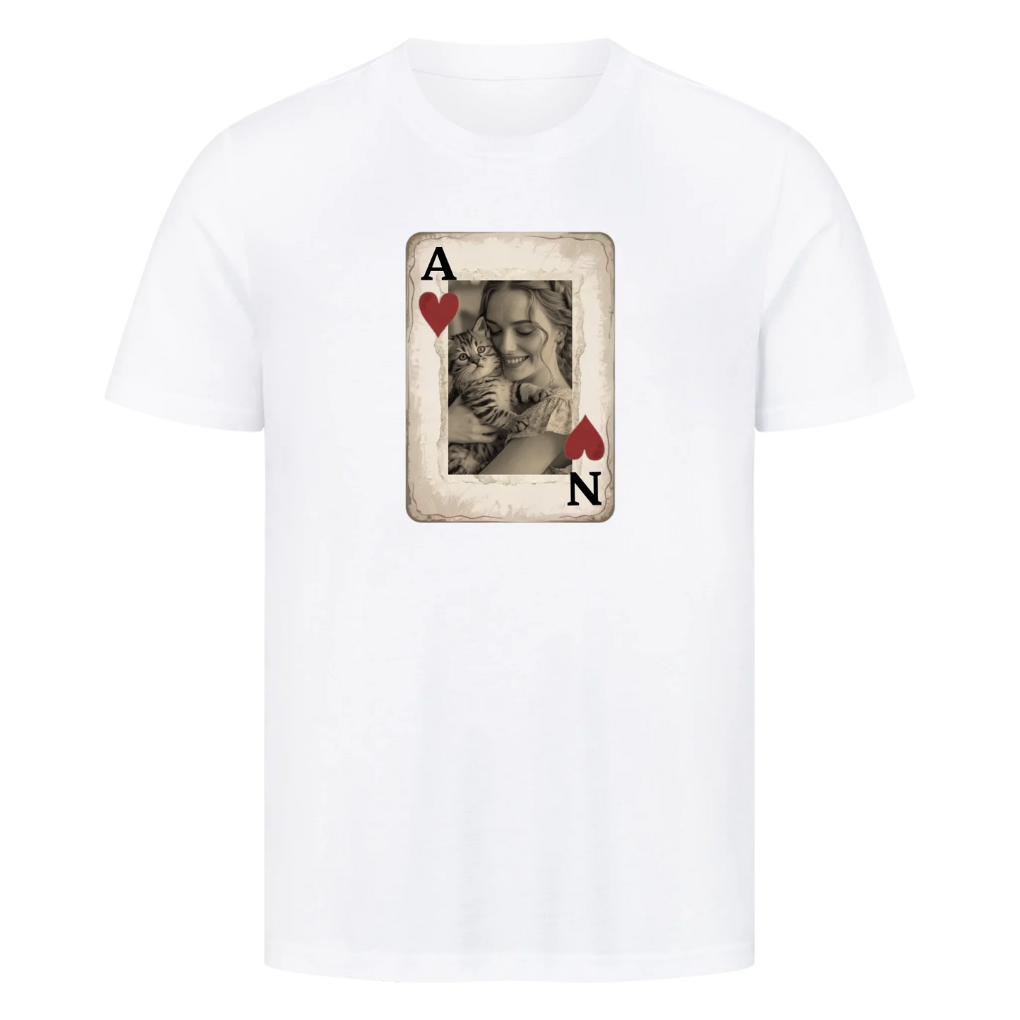 Personalisierte Karte mit Bild und Buchstaben - Premium T-Shirt