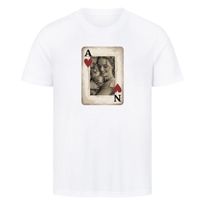 Personalisierte Karte mit Bild und Buchstaben - Premium T-Shirt