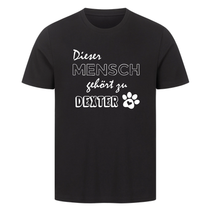 Dieser Mensch gehört zu seinem Haustier-Personalisiert mit Name- Premium T-Shirt