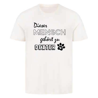 Dieser Mensch gehört zu seinem Haustier-Personalisiert mit Name- Premium T-Shirt