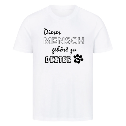 Dieser Mensch gehört zu seinem Haustier-Personalisiert mit Name- Premium T-Shirt