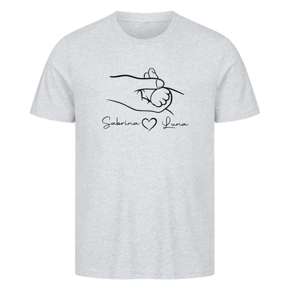 Personalisierte Shirt - Hand von Mensch und Katze mit Name-Premium Shirt