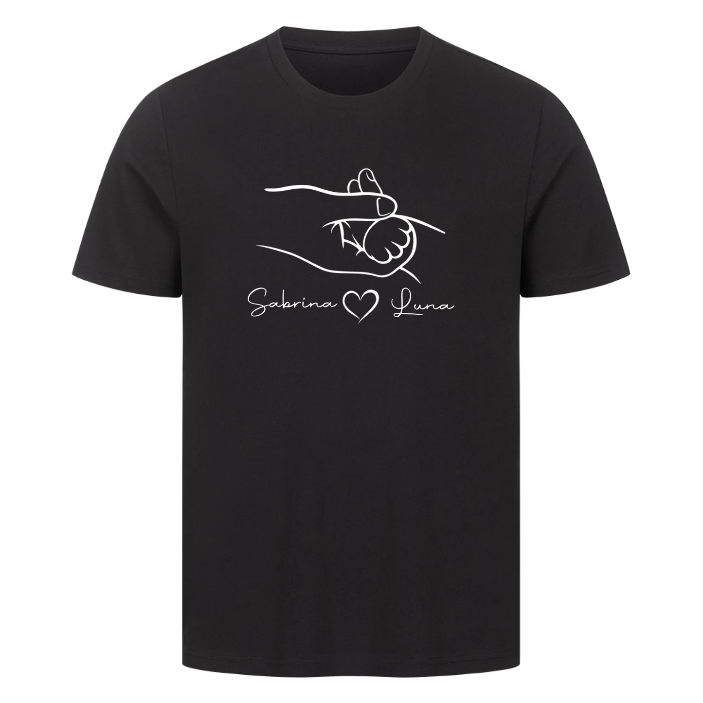 Personalisierte Shirt - Hand von Mensch und Katze mit Name-Premium Shirt