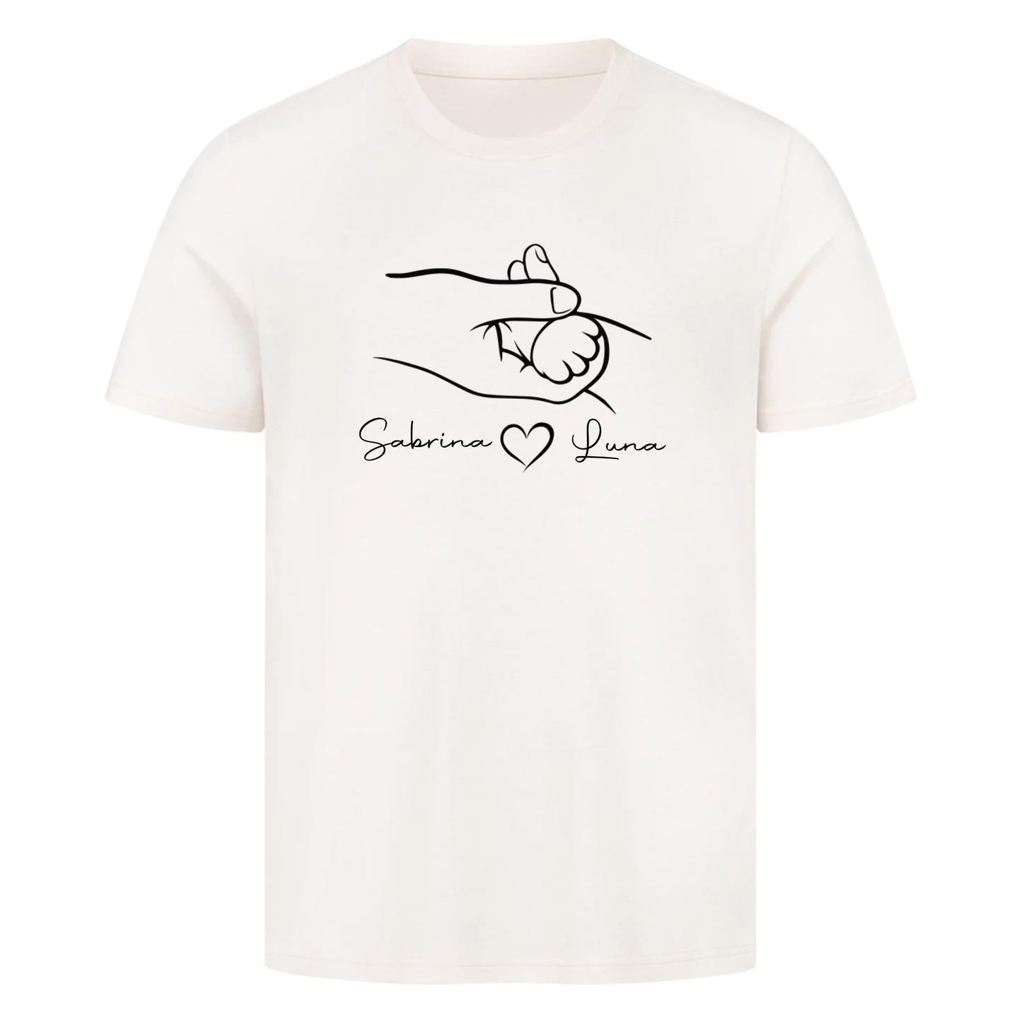 Personalisierte Shirt - Hand von Mensch und Katze mit Name-Premium Shirt