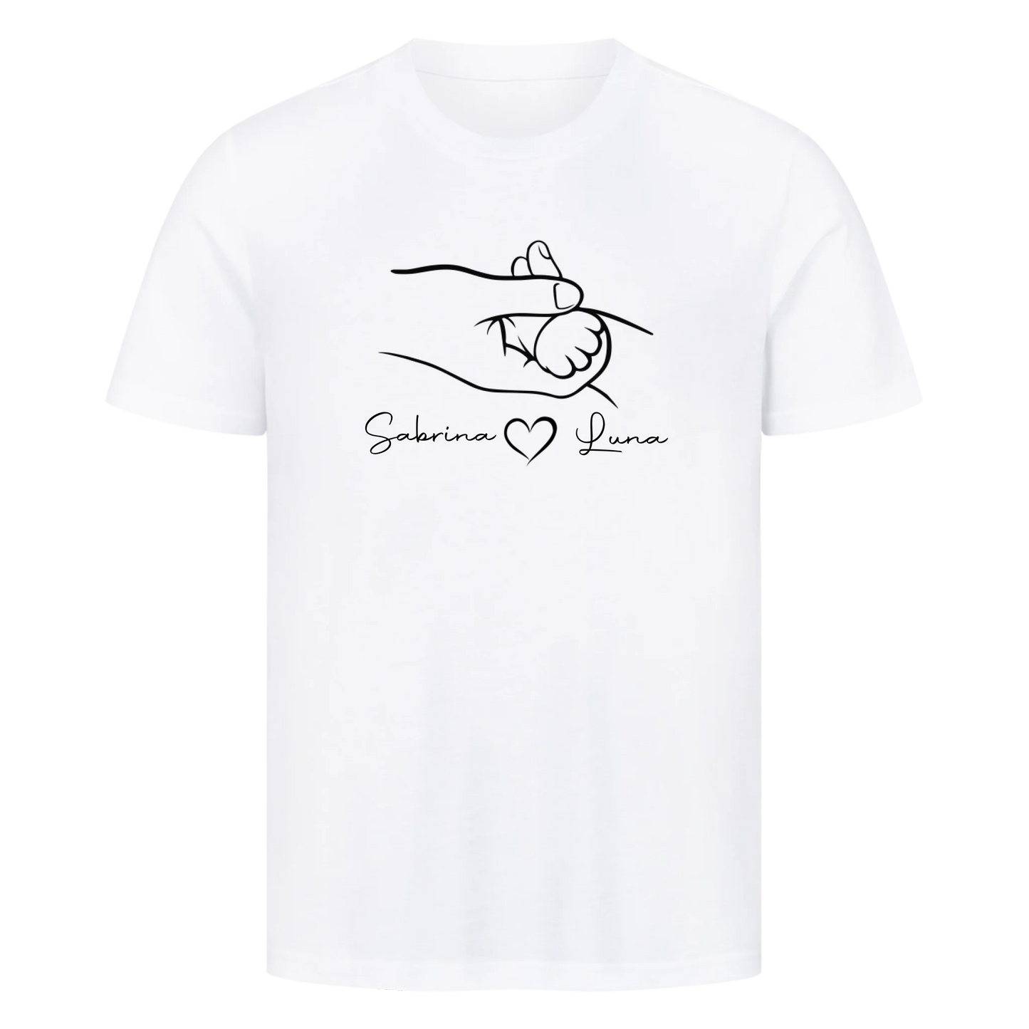 Personalisierte Shirt - Hand von Mensch und Katze mit Name-Premium Shirt
