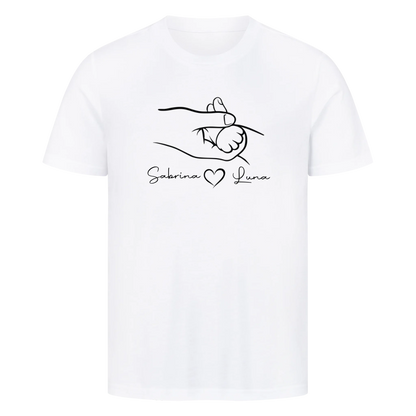 Personalisierte Shirt - Hand von Mensch und Katze mit Name-Premium Shirt