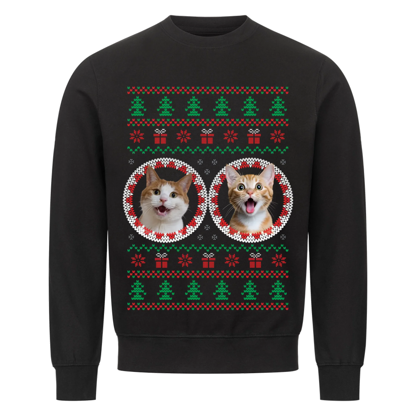 Ugly Christmas Sweater mit zwei Haustiere