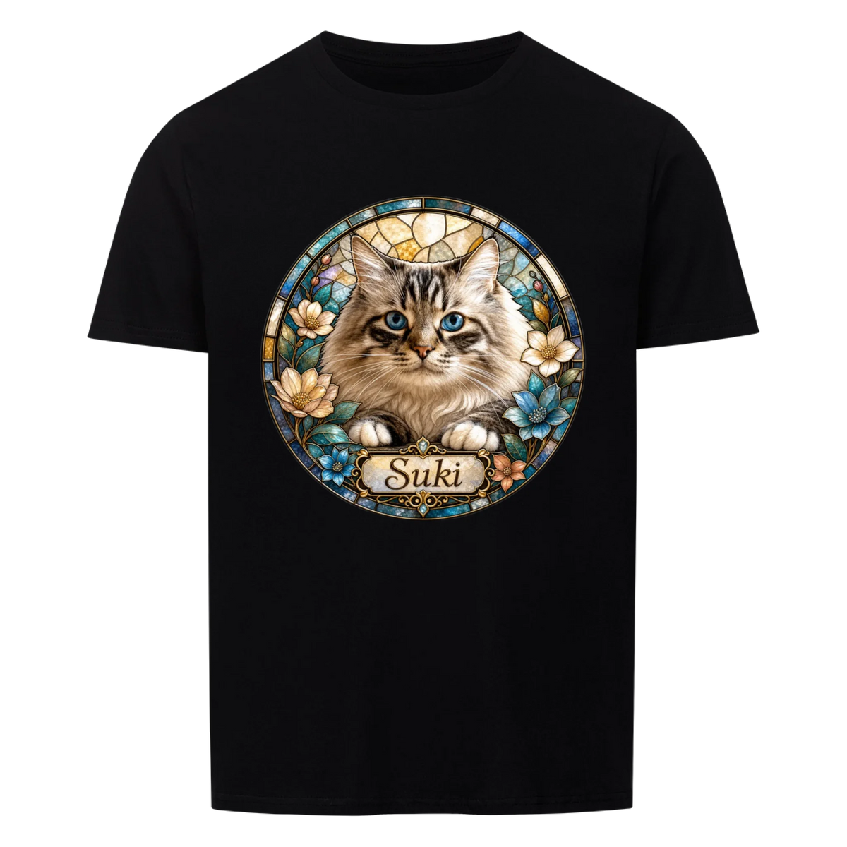 Personalized Stained Glass Cat Design