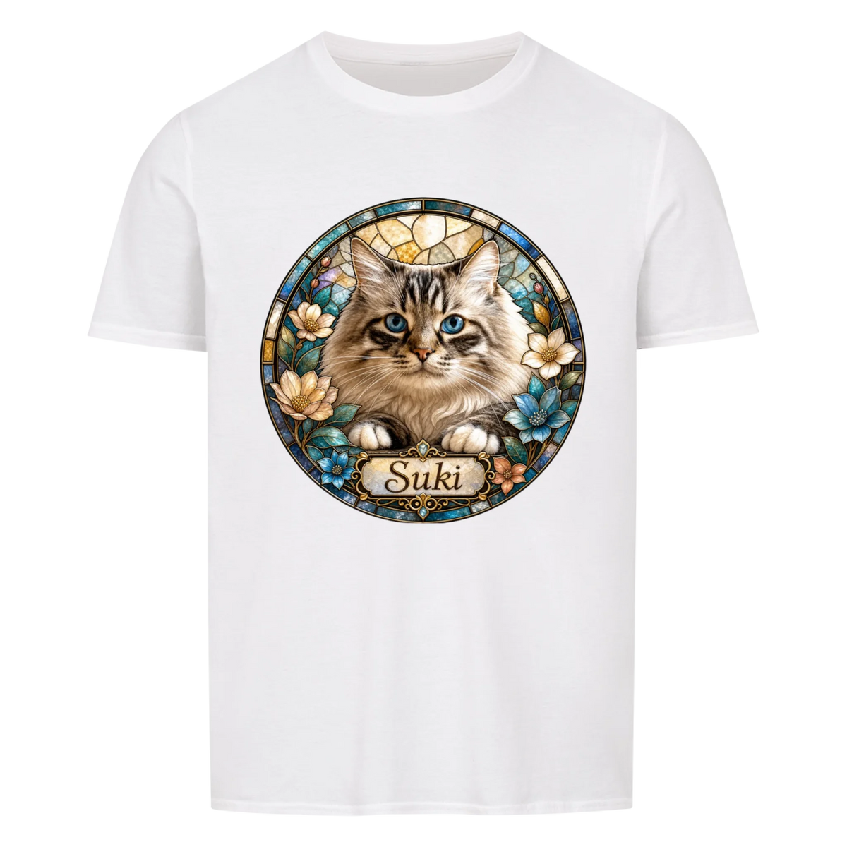 Personalized Stained Glass Cat Design