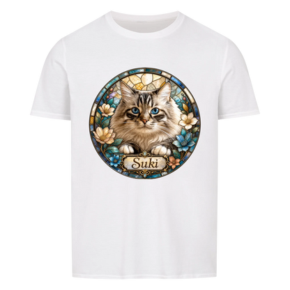 Personalized Stained Glass Cat Design