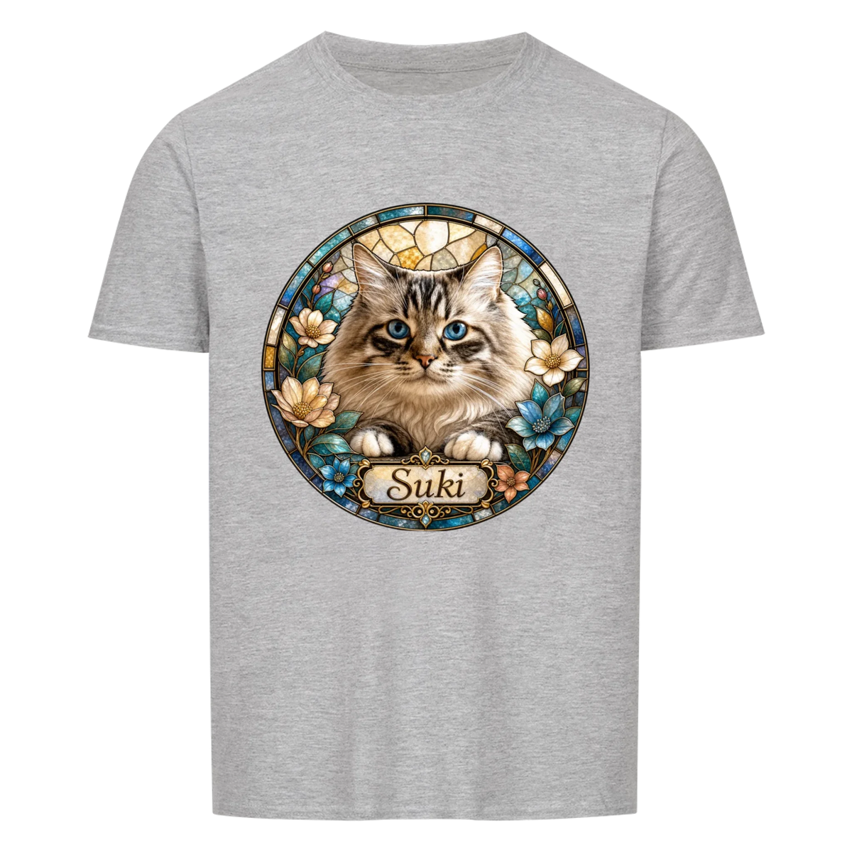 Personalized Stained Glass Cat Design