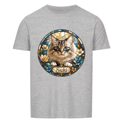 Personalized Stained Glass Cat Design
