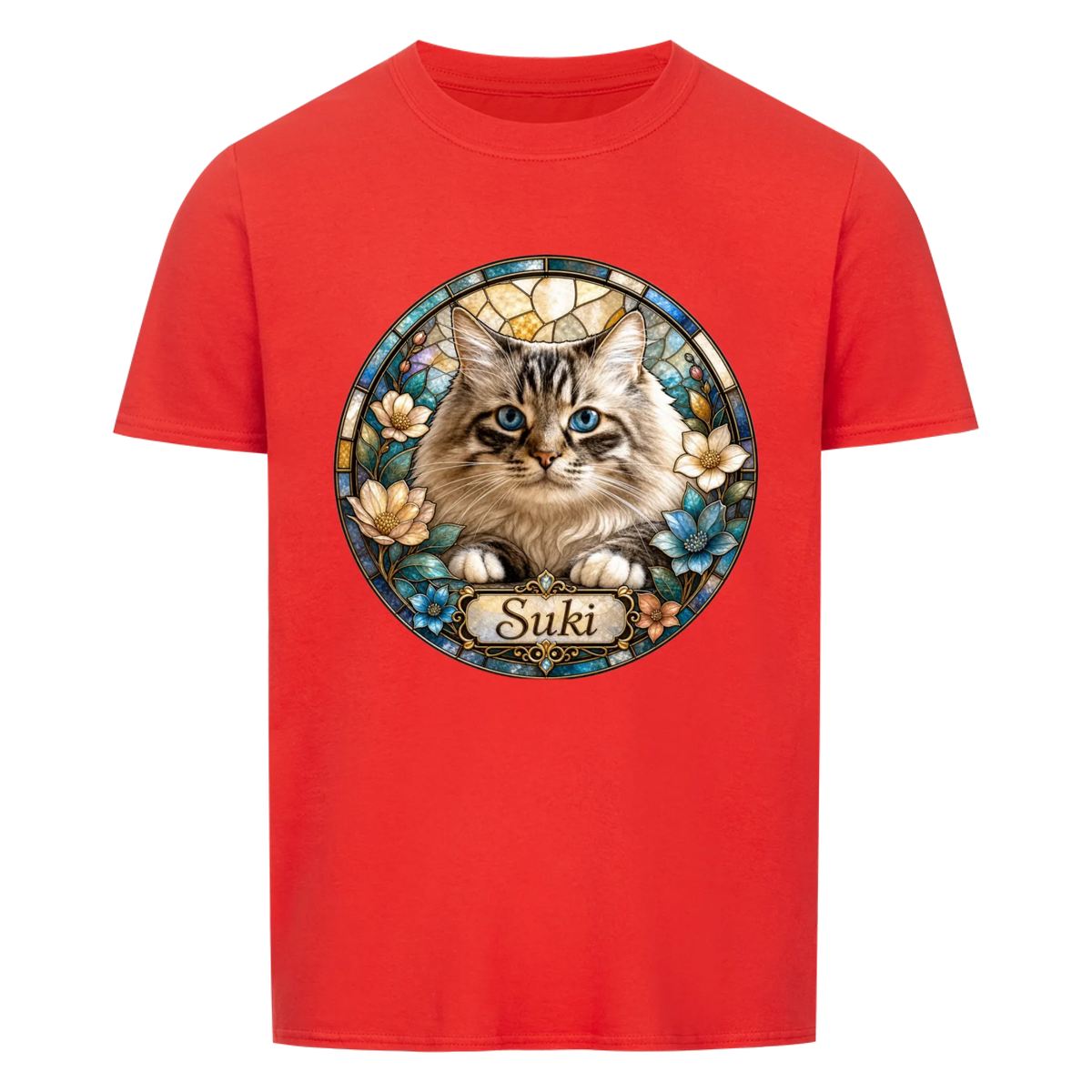 Personalized Stained Glass Cat Design