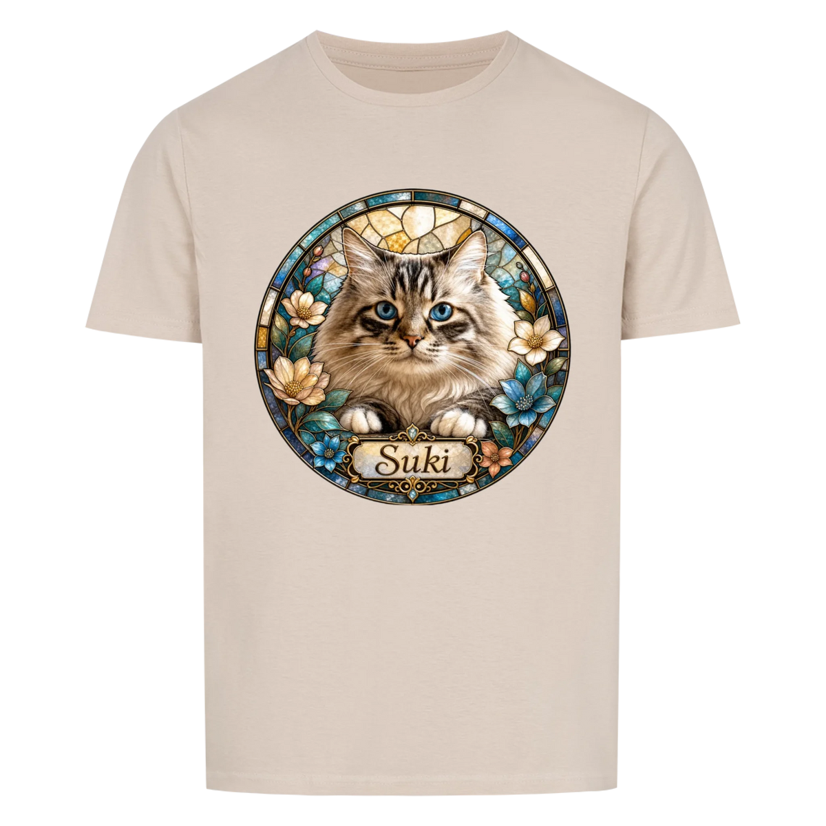 Personalized Stained Glass Cat Design