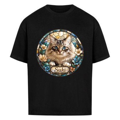 Personalized Stained Glass Cat Design