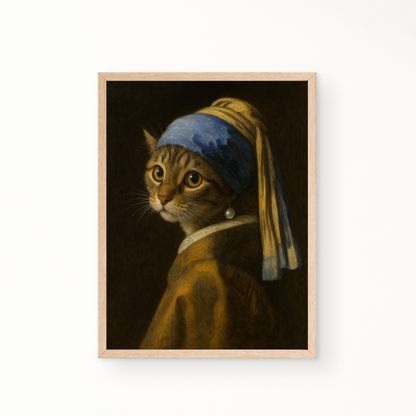 Die Katze mit dem Perlenohrring Poster 3:4 - Ungerahmt
