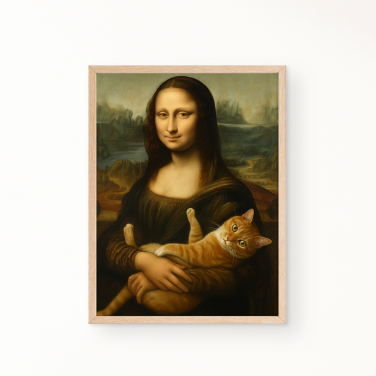 Mona Lisa mit Katze Poster 3:4 - Ungerahmt