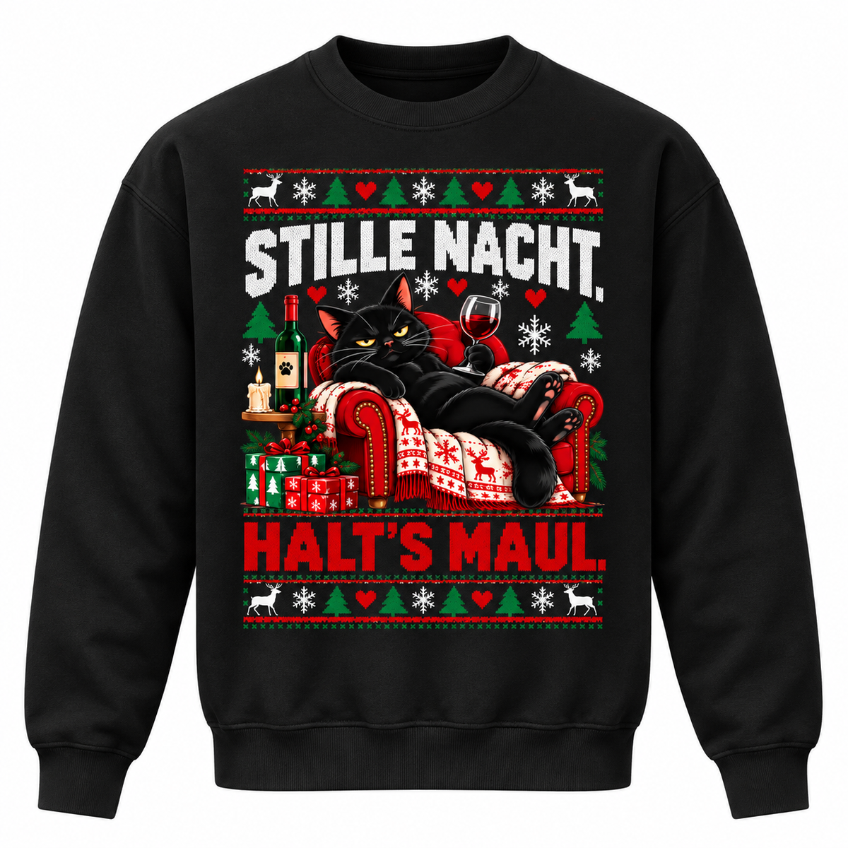 Stille Nacht Katze Sweatshirt