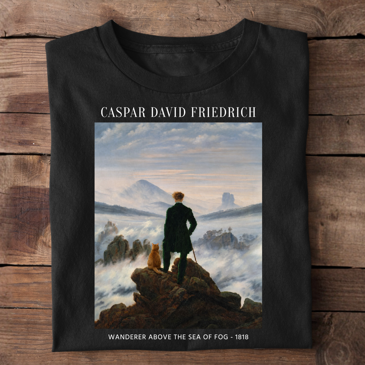 Wanderer With Cat Basic Shirt Unisex