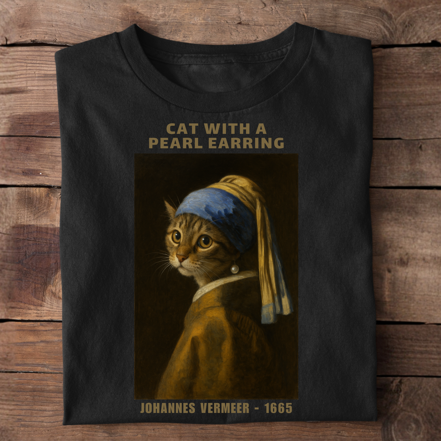 Cat With A Pearl Earring Basic Shirt Unisex