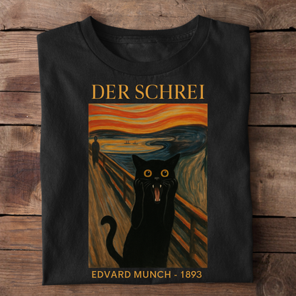 Der Schrei mit Katze - Edvard Munsch - Premium Unisex T-Shirt