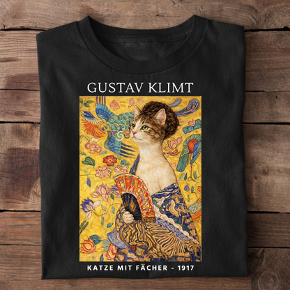 Katze mit Fächer Premium T-Shirt