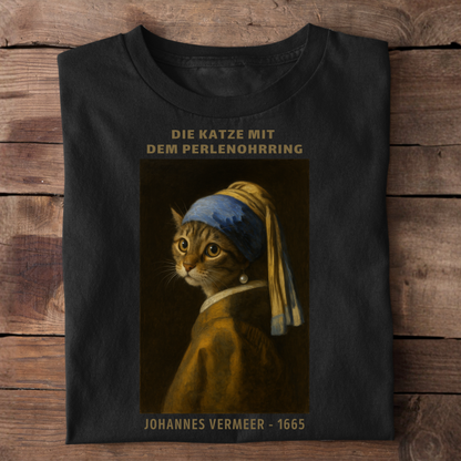 Die Katze mit dem Perlenohrring - Premium Unisex T-Shirt