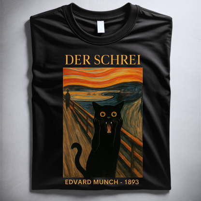 Der Schrei mit Katze - Edvard Munsch - Premium Unisex T-Shirt