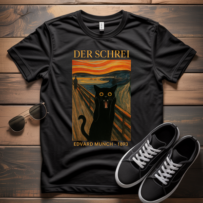 Der Schrei mit Katze - Edvard Munsch - Premium Unisex T-Shirt